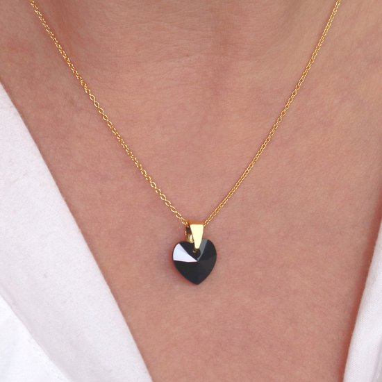 Dolce & Gabbana Gouden Ketting Kristal Hart Rozen Statement Ketting Voor Dames Goud