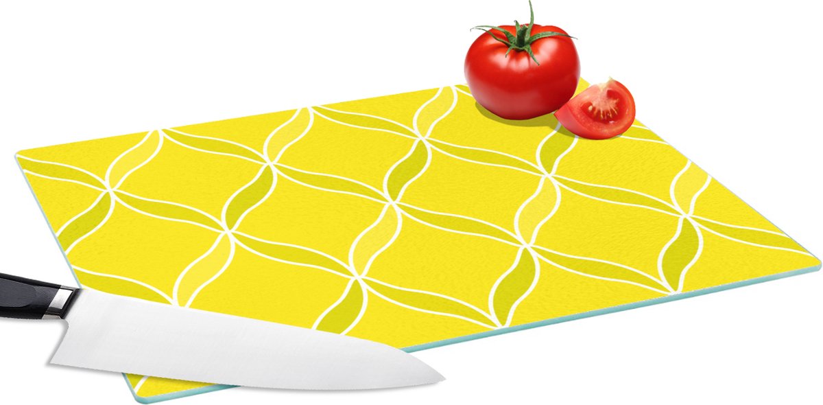 Glazen Snijplank - 39x28 - Citroen - Patronen - Contour - Fruit - Snijplanken Glas