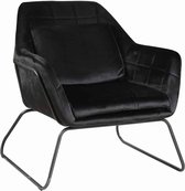 Aemely - Fauteuil Joy - Zwart velvet - Zwart metaal