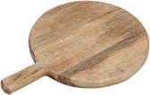 Naturn Living eiken houten serveerplank - 34 cm | tapasplank | borrelplank | borrelpakket | snijplank hout | Beuken hout | serveerplank met handvat | Bruin