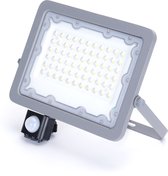 Buitenlamp grijs | LED 50W=450W halogeen schijnwerper | IR sensor | daglichtwit 6500K | waterdicht IP65