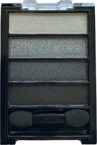 Wynie - Oogschaduw Palette - Colour 4 Eye - Shimmer - Wit/Zilver Grijs/Antraciet Grijs/Zwart- Nummer 004
