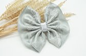 Cotton lace fancy haarstrik - Kleur Licht grijs - Haarstrik  - Babyshower - Bows and Flowers
