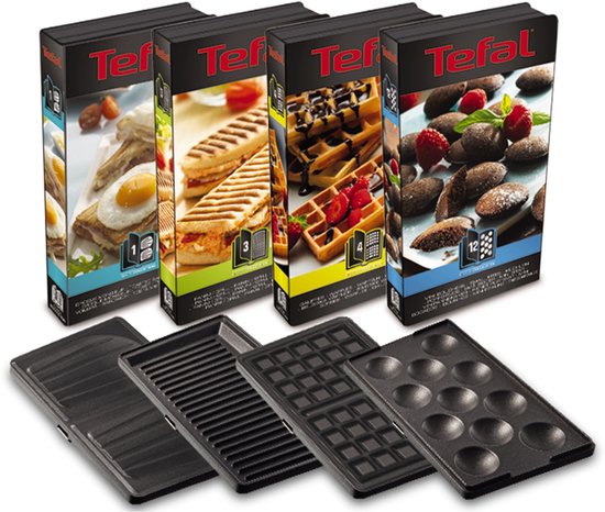 Tefal Snack Collection SW854D - Contactgrill & Tosti-ijzer - 4 verschillende Platen voor tosti's, wafels, panini's en poffertjes- RVS - Anti-aanbaklaag