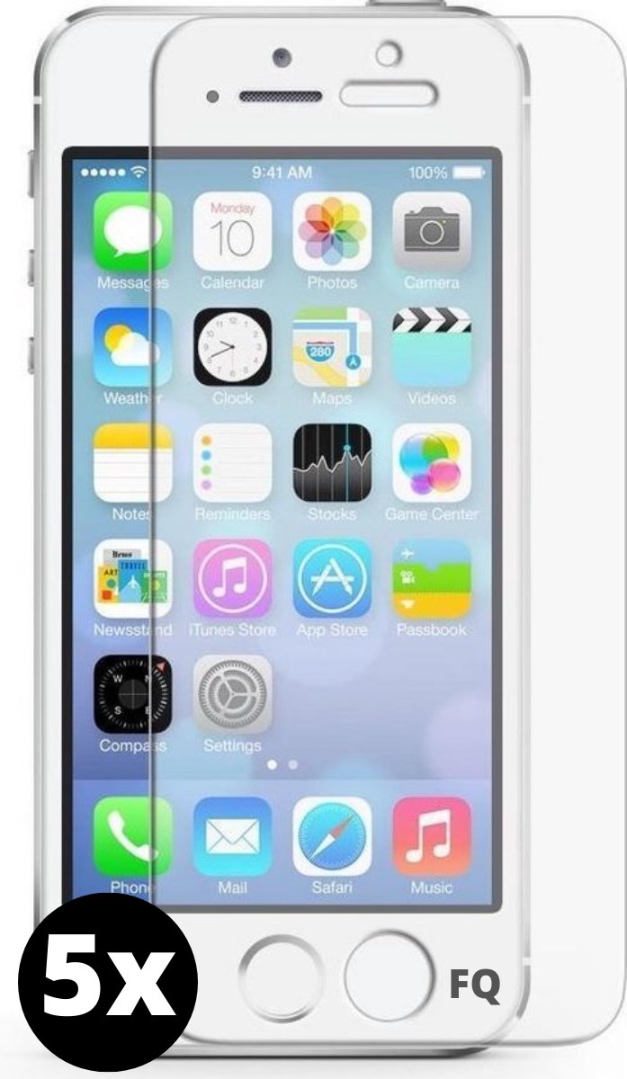 Fooniq Screenprotector Transparant 5x - Geschikt Voor Apple iPhone SE 2016/5/5S