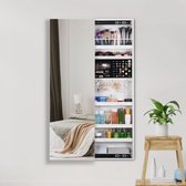 Zizza NL® Spiegelkast - Slaapkamer meubel - Sieradenkast met spiegel - 37 x 9,7 x 108 cm wit
