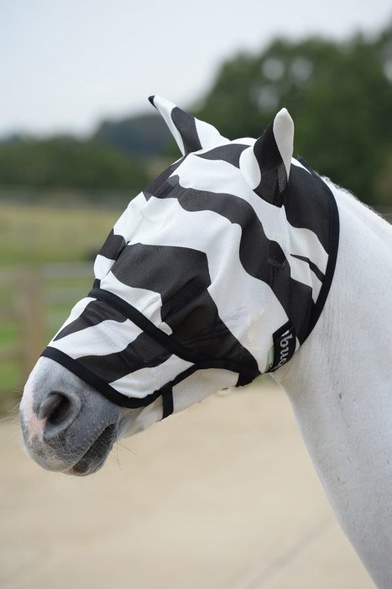 Foto: Bucas buzz off zebra vliegenmasker met neus xl zebra