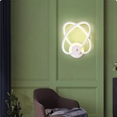Moderne Wandlampen Fenom - Luxe Wandlamp - Koel Wit 5500K-6500K - Wit - Cold White - 90V-260V - LED Lamp - Cyrstal + rvs - 18W-24W - Gezellig - 2 jaar fabrieksgarantie - Café - Bar - Restaura