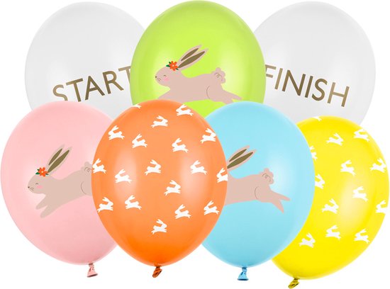 Partydeco ballonnen - Pasen eieren jacht (7 stuks)