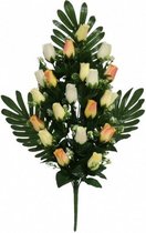 kunstplant roos 40 x 18 x 67 cm groen/wit/oranje