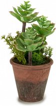 kunstplant 20 x 14 cm keramiek wit/groen