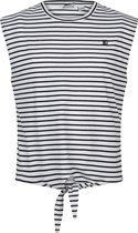 Indian Blue meiden gestreepte top en knoop Black