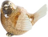 beeldje Vogel Gizmo 8 cm polysteen bruin