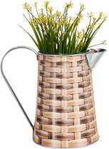 bloempot Wicker 20 x 13 x 18 cm staal donkerbruin