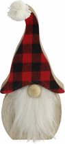 kerstman Tim 9,5 x 20 cm hout/textiel rood/zwart