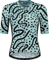 Rogelli Abstract Fietsshirt - Korte Mouwen - Dames - Turquoise, Zwart - Maat M