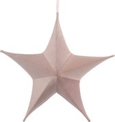 kersthanger ster Maria 40 cm fluweel lichtroze
