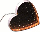 spiegel led oneindig hart rood 18 cm