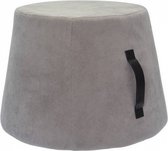 poef 45 x 37 cm fluweel/polyurethaan grijs