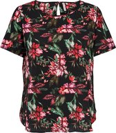 Only Carmakoma carluxfab Top  Zwart/rood Maat 44