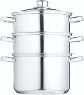 stoompan 20 cm RVS zilver/glas 4-delig