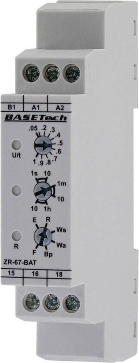 Basetech ZR-67-BAT Tijdrelais Multifunctioneel 1 stuk(s) Tijdsduur: 0.05 s - 10 h 1x wisselcontact