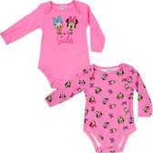 2 Pack Meisjes Disney Baby Rompers - Katoen - Roze - Maat  18 mnd (81 cm)