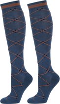 RelaxPets - Harry's Horse - Kousen Square - Sokken - Paardrijsokken - Ensing Blue - S - 31/35