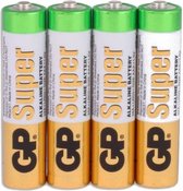 batterijen Super AA alkaline per 4 stuks