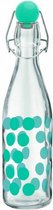 waterfles Dot Dot 1 liter 32 cm glas aqua