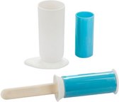 kledingroller 5,5 x 24 cm siliconen wit/blauw 5-delig