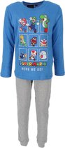 Kinderpyjama - Super Mario - Blauw/Grijs - Maat 5 jaar (110 cm)