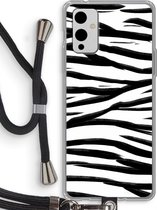 Case Company® - OnePlus 9 hoesje met Koord - Zebra pattern - Telefoonhoesje met Zwart Koord - Bescherming aan alle Kanten en Over de Schermrand