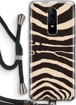 Case Company® - OnePlus 6 hoesje met Koord - Arizona Zebra - Soft Case - Bescherming aan alle Kanten - Zijkanten Transparent - Bescherming Over de Schermrand - Back Cover - Crossbody case met