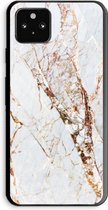 Case Company® - Google Pixel 5a 5G hoesje - Goud marmer - Soft Cover Telefoonhoesje - Bescherming aan alle Kanten en Schermrand