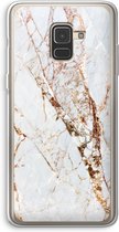 Case Company® - Samsung Galaxy A8 (2018) hoesje - Goud marmer - Soft Cover Telefoonhoesje - Bescherming aan alle Kanten en Schermrand