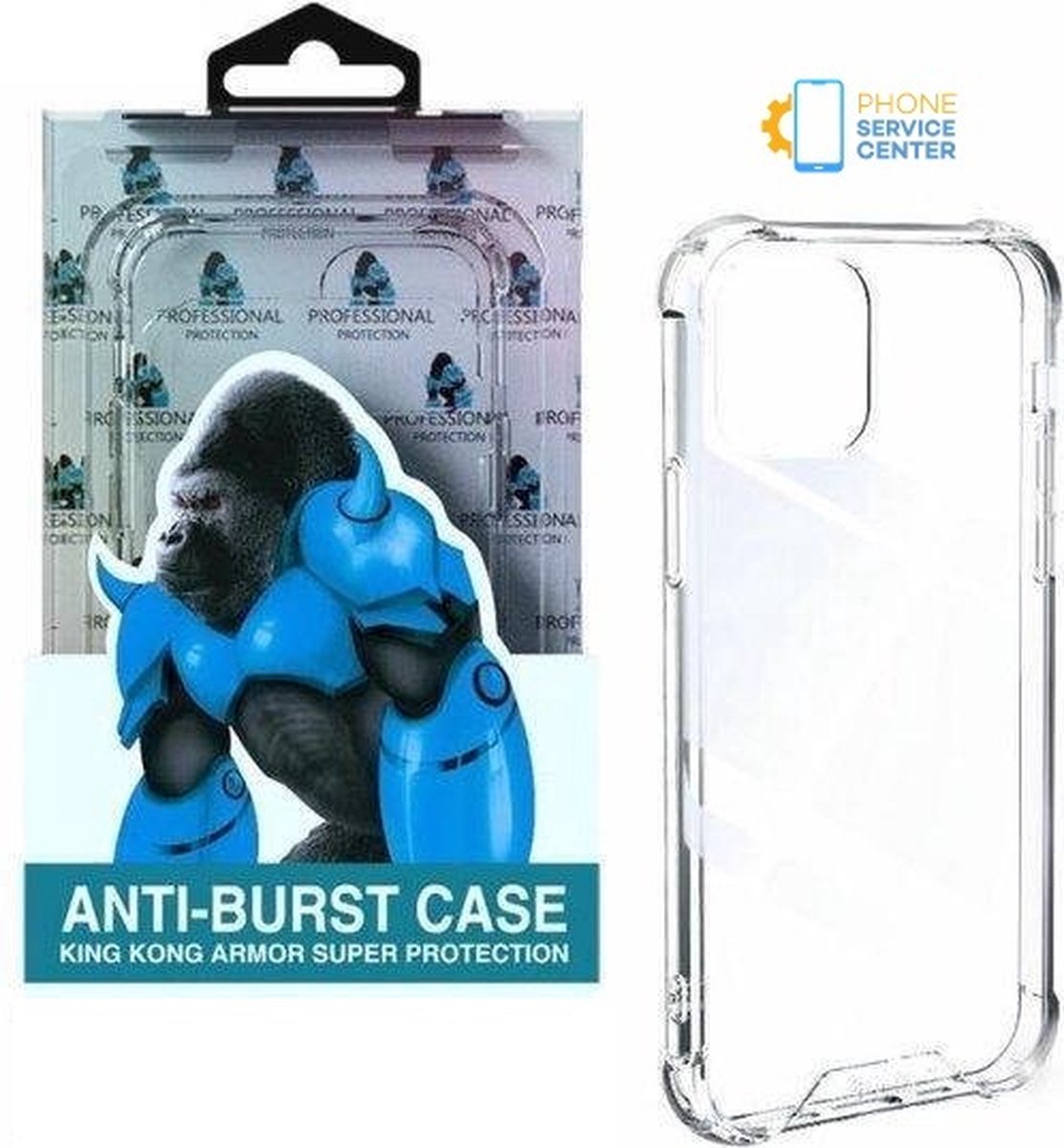 King Kong - Anti-Shock Case Anti Burst - Iphone X - Clear Case