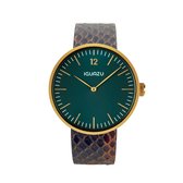 Iguazu horloge Sunset Gold "Zara" - 39 MM - Upcycled leer