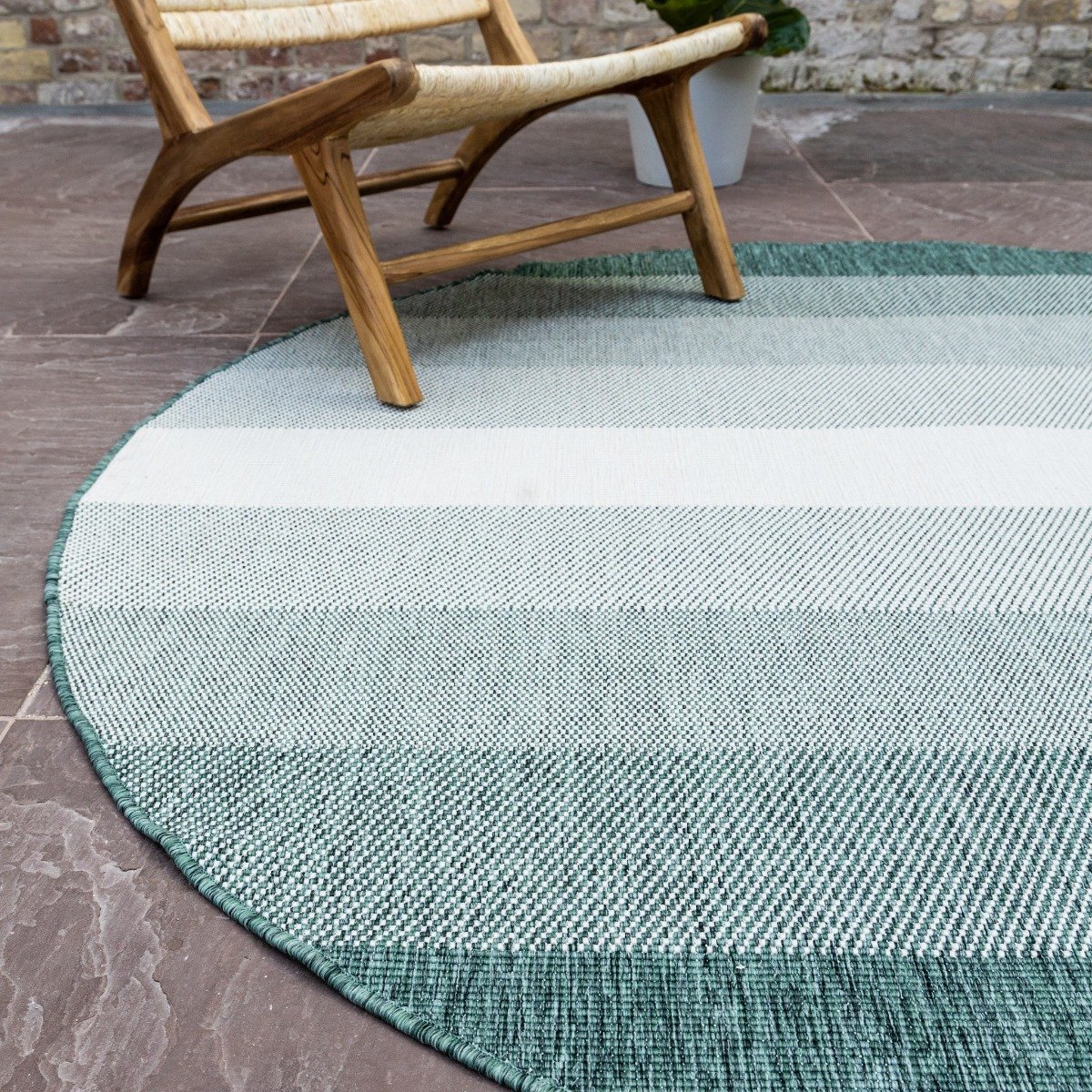 Rond Buiten vloerkleed Boa - Groen/Wit - dubbelzijdig - EVA Interior - Rond 200 Ø - (L)