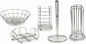 keukenhulphouders RVS zilver 5-delig