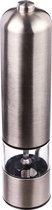 Elektrische pepermolen RVS zilver 23 cm - Zoutvaatje - Kruiden en specerijen vermalers