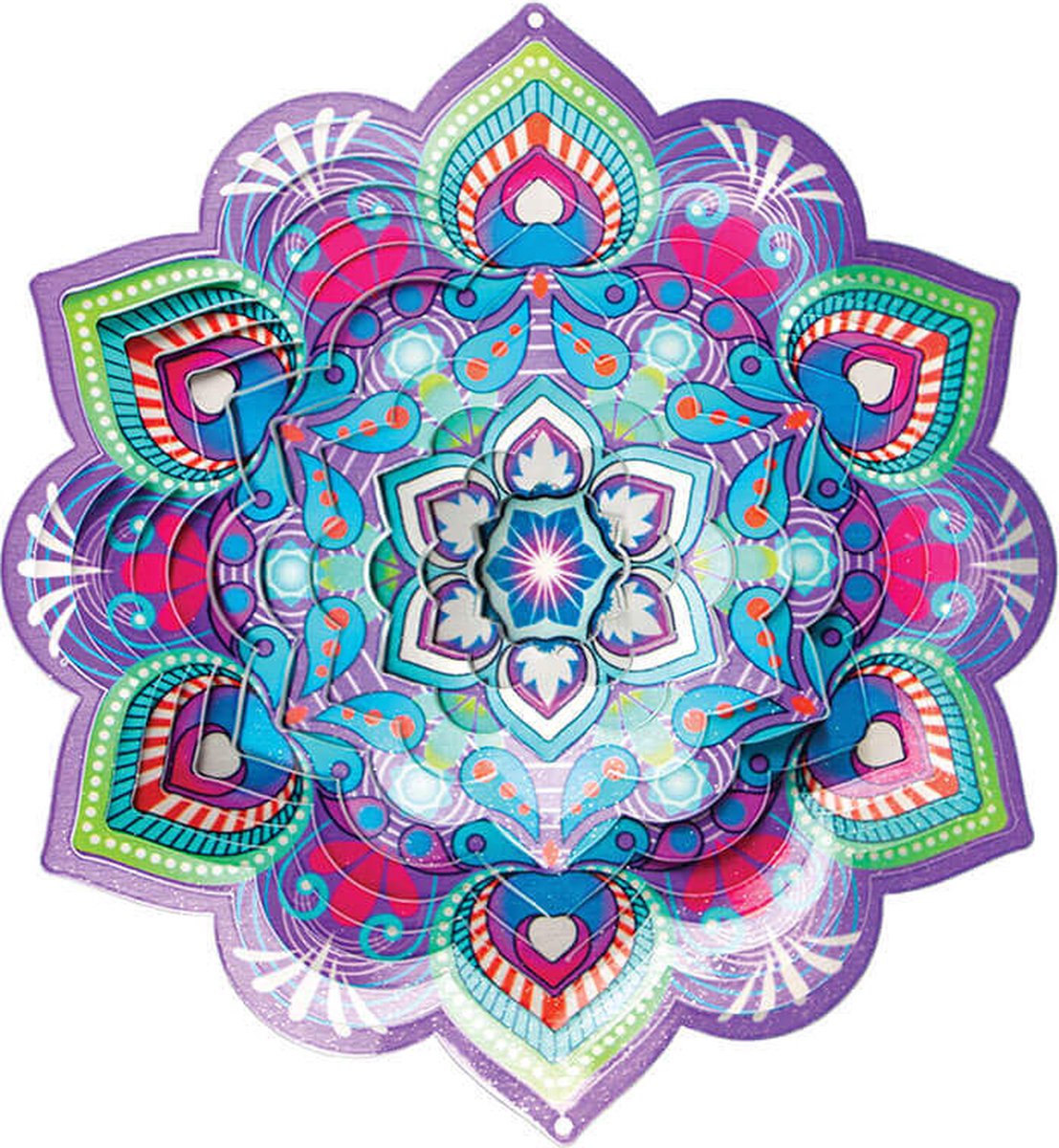 Windspinner, Spin Art, RVS, Mandala Lotus Flower, 12MSF300, Ø 30cm