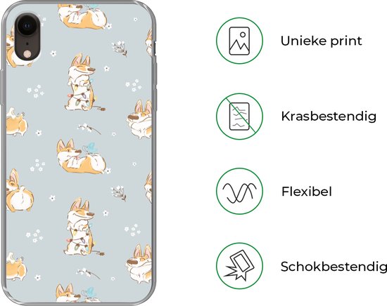 Coque iPhone XR - Motif - Chien - Corgi - Coque en Siliconen téléphone -