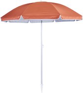 NATERIAAL - Parasol VALI - Ronde parasol - ø 200 cm - 3.14 m² - 95% UV-bescherming - Kantelbaar - Met transporttas - Aluminium - Polyester - Oranje