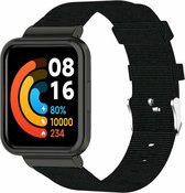 Nylon Smartwatch bandje - Geschikt voor Redmi Watch 2 Lite nylon gesp bandje - zwart - Strap-it Horlogeband / Polsband / Armband