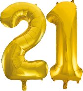Folieballon 21 jaar Goud 66cm