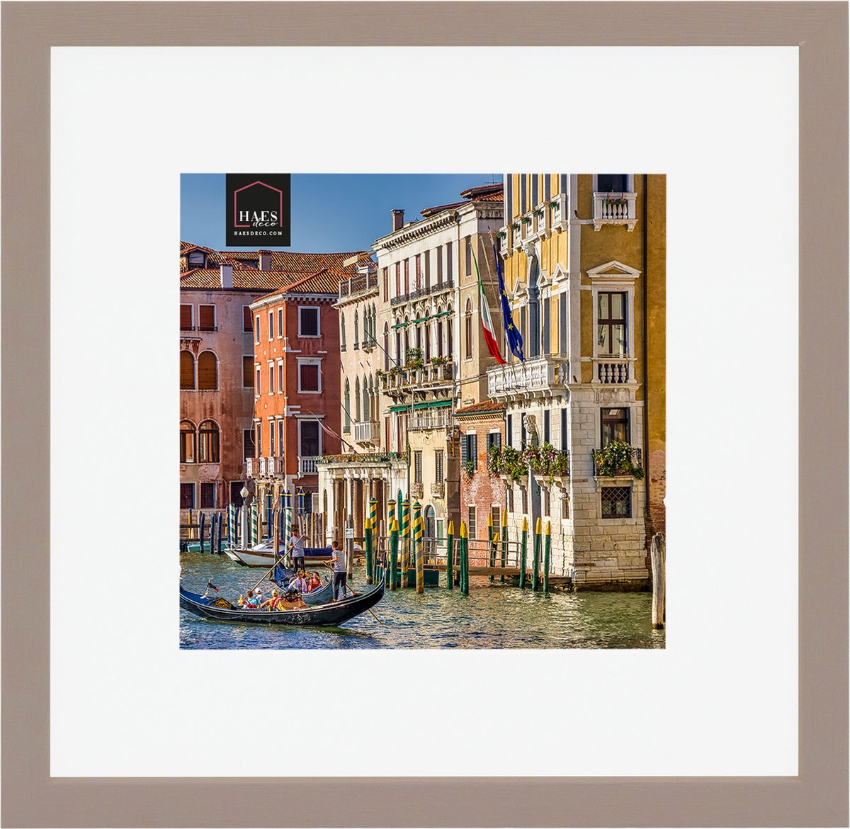 HAES deco Houten Fotolijst met Passe-partout Venezia bruin voor 1 foto formaat 20x20 of 30x30 -SP12831