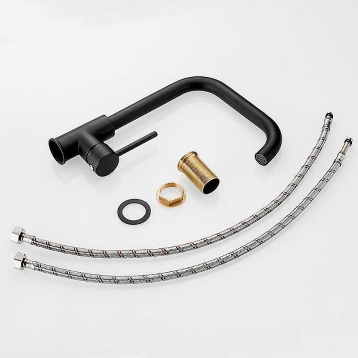 Zwarte Keukenkraan RVS Keukenkraan Montageset Keukenkraan Mat