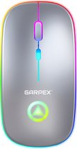 Bol.com Garpex® Draadloze Oplaadbare Stille Game Muis met USB-ontvanger en LED-verlichting - Draadloos – Zilverkleurig aanbieding