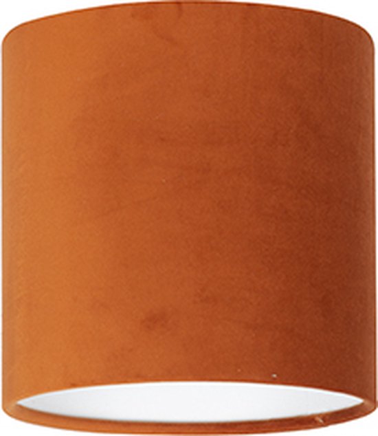 Uniqq Abat-jour velours Livigno orange Ø 20 cm - 20 cm de haut
